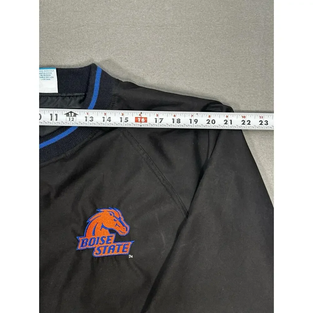 Boise State Broncos Pullover Windbreaker Jacket Men’s XL Black 72 Blue NCAA